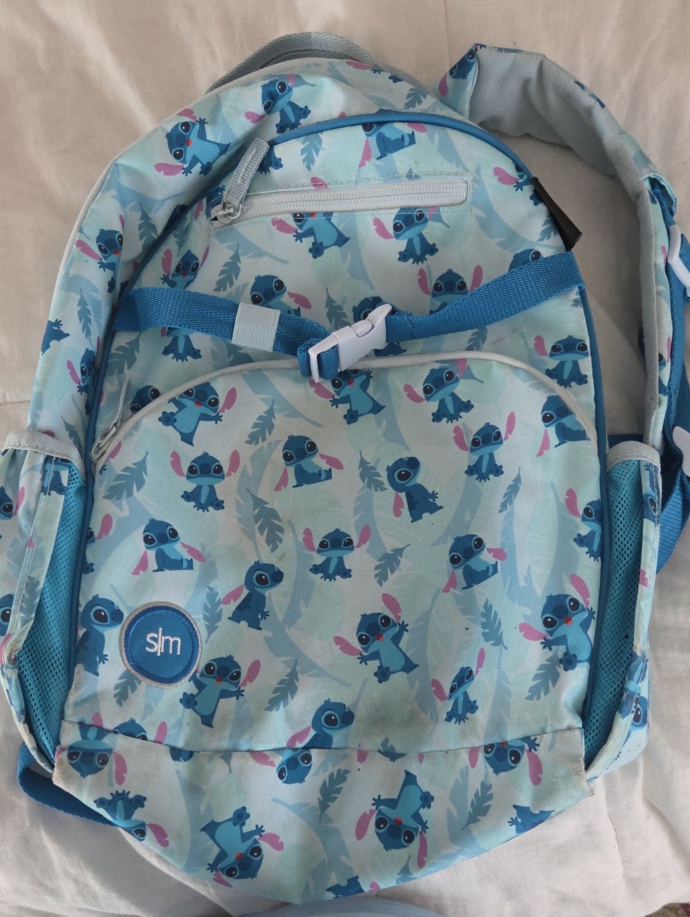 Simple Modern And Disney Kids Blue Stitch Print Backpack